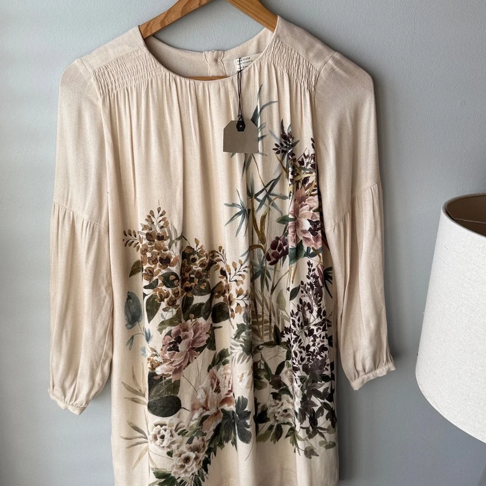ZARA NWT Girls Floral Long Sleeve Dress Sz‎ 11/12